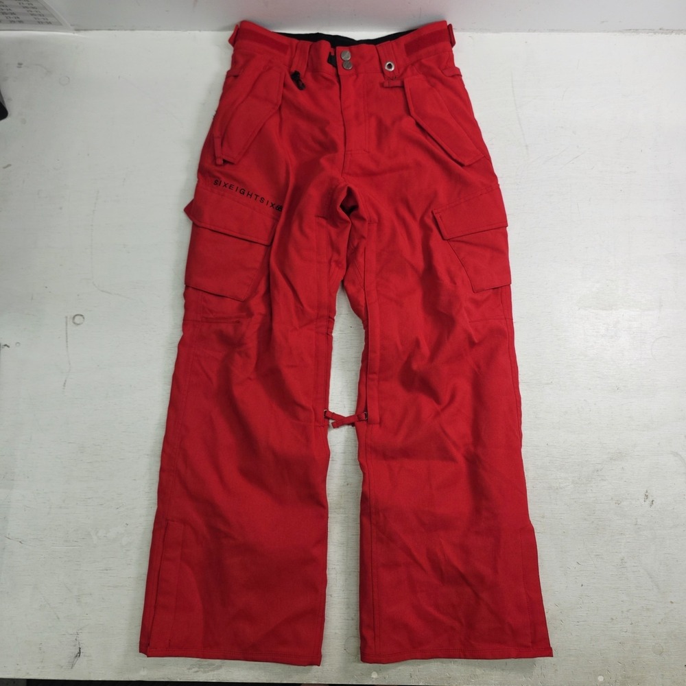 686 Mannual Infinity Insulated Snowboard Pants Mens XS Red infiDRY 10K L2W206